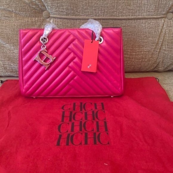 Carolina Herrera Handbags - CAROLINA HERRERA FUCHSIA QUILTED CHAIN TOTE, NWT
